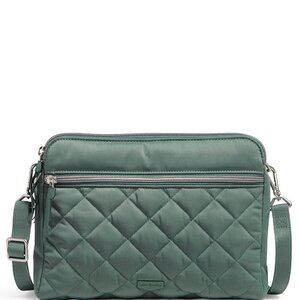 Vera Bradley Triple Compartment Crossbody Bag - Olive Leaf - NWT